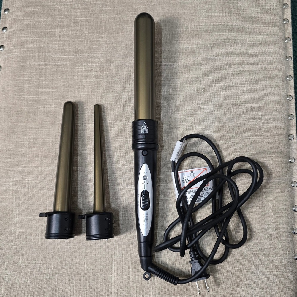 Pretty In A Minute Interchangeable Curling Iron‎ Wand 3 Barrels Titanium Ceramic